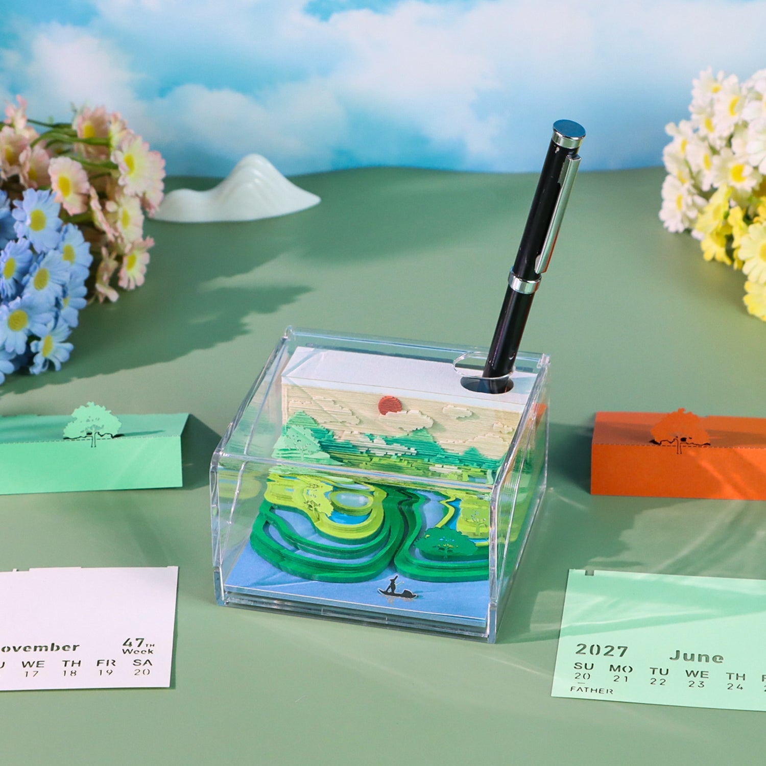 3D Calendar - Terraces Among Cloud - 3D Calendar