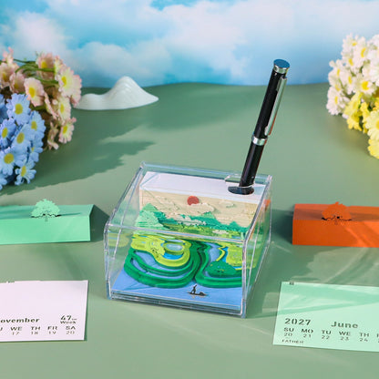 3D Calendar - Terraces Among Cloud - 3D Calendar