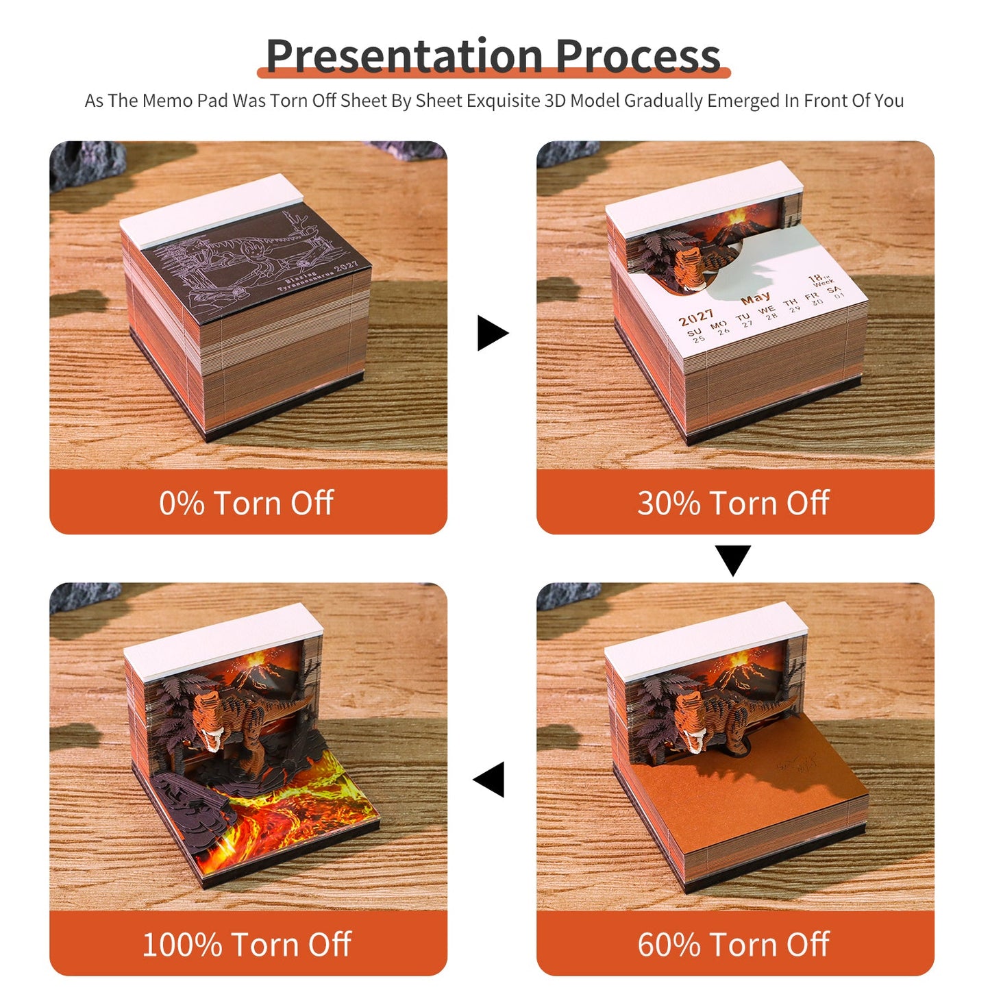 3D Calendar - Tyrannosaurus Rex - 3D Calendar