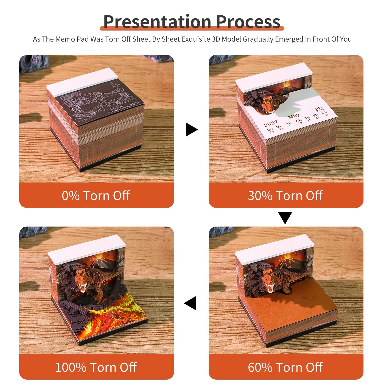3D Calendar - Tyrannosaurus Rex - 3D Calendar