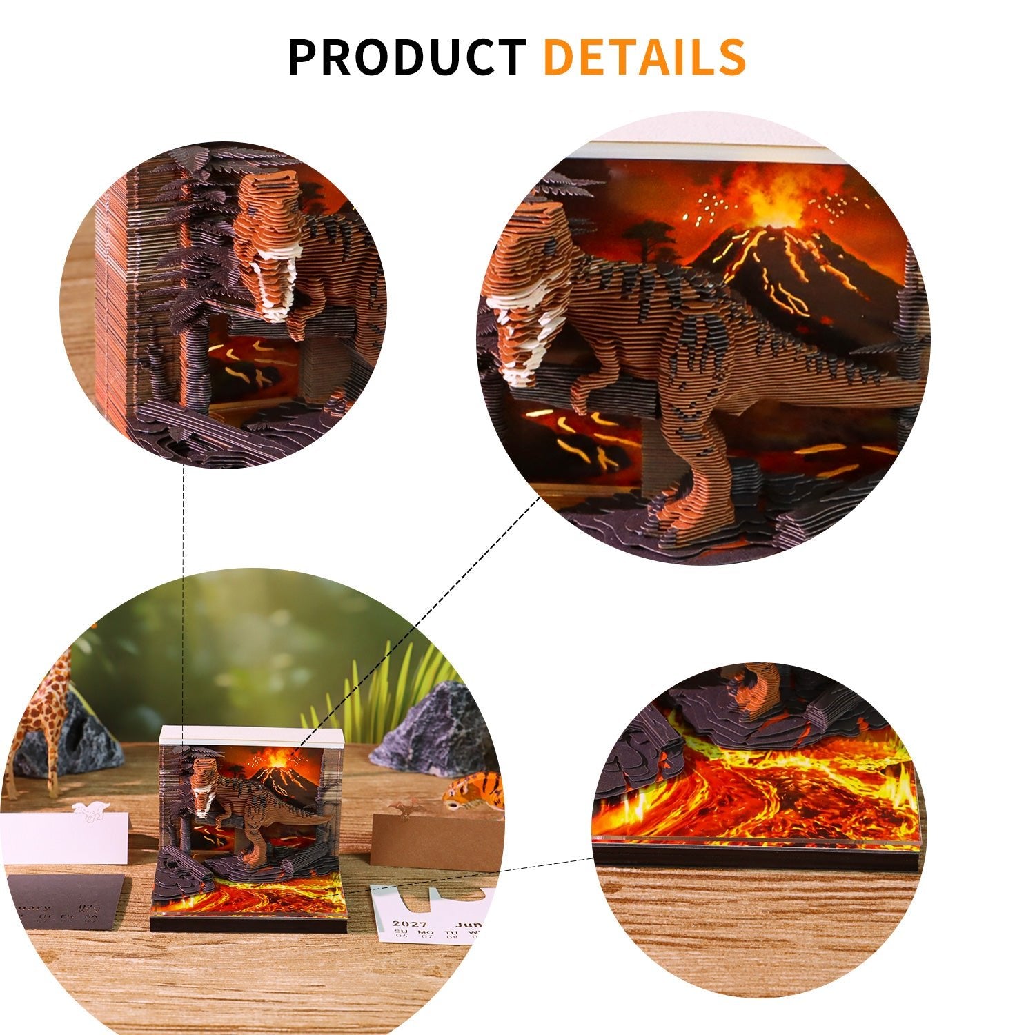 3D Calendar - Tyrannosaurus Rex - 3D Calendar