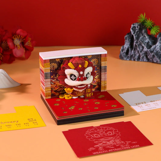 3D Calendar - Wealth Attracting Lion - 3D Calendar