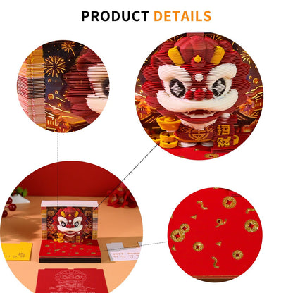 3D Calendar - Wealth Attracting Lion - 3D Calendar