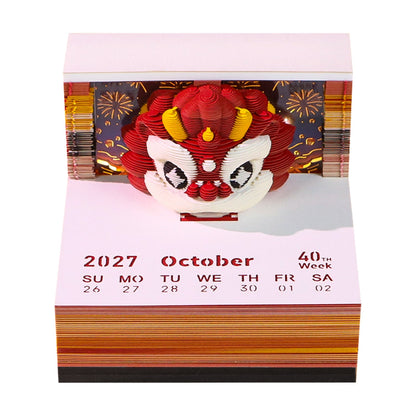 3D Calendar - Wealth Attracting Lion - 3D Calendar
