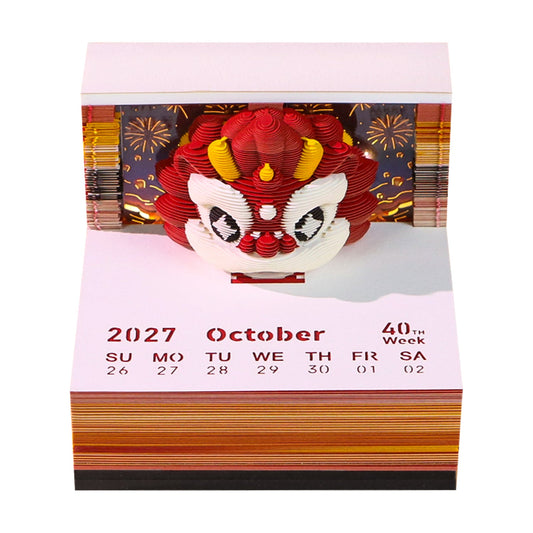 3D Calendar - Wealth Attracting Lion - 3D Calendar