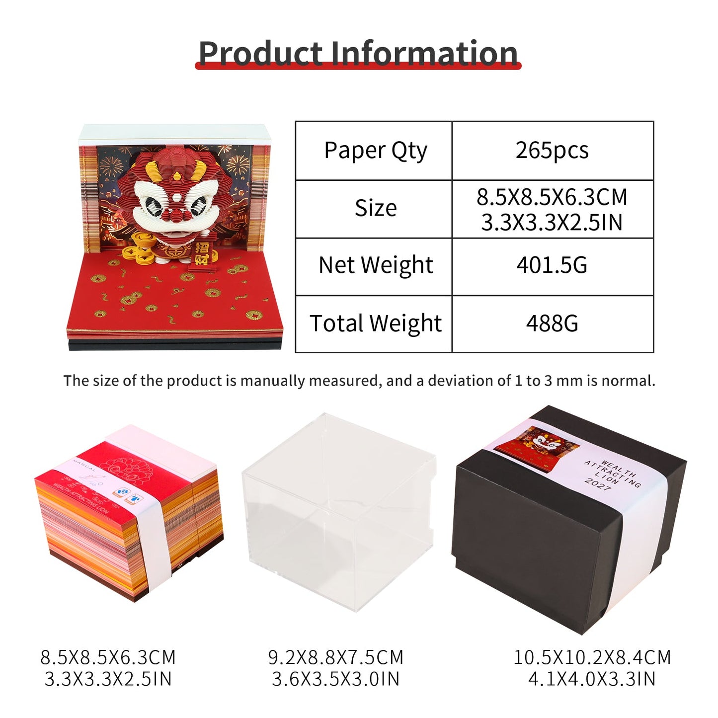 3D Calendar - Wealth Attracting Lion - 3D Calendar
