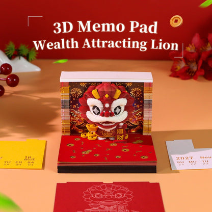 3D Calendar - Wealth Attracting Lion - 3D Calendar