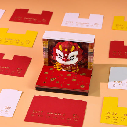 3D Calendar - Wealth Attracting Lion - 3D Calendar