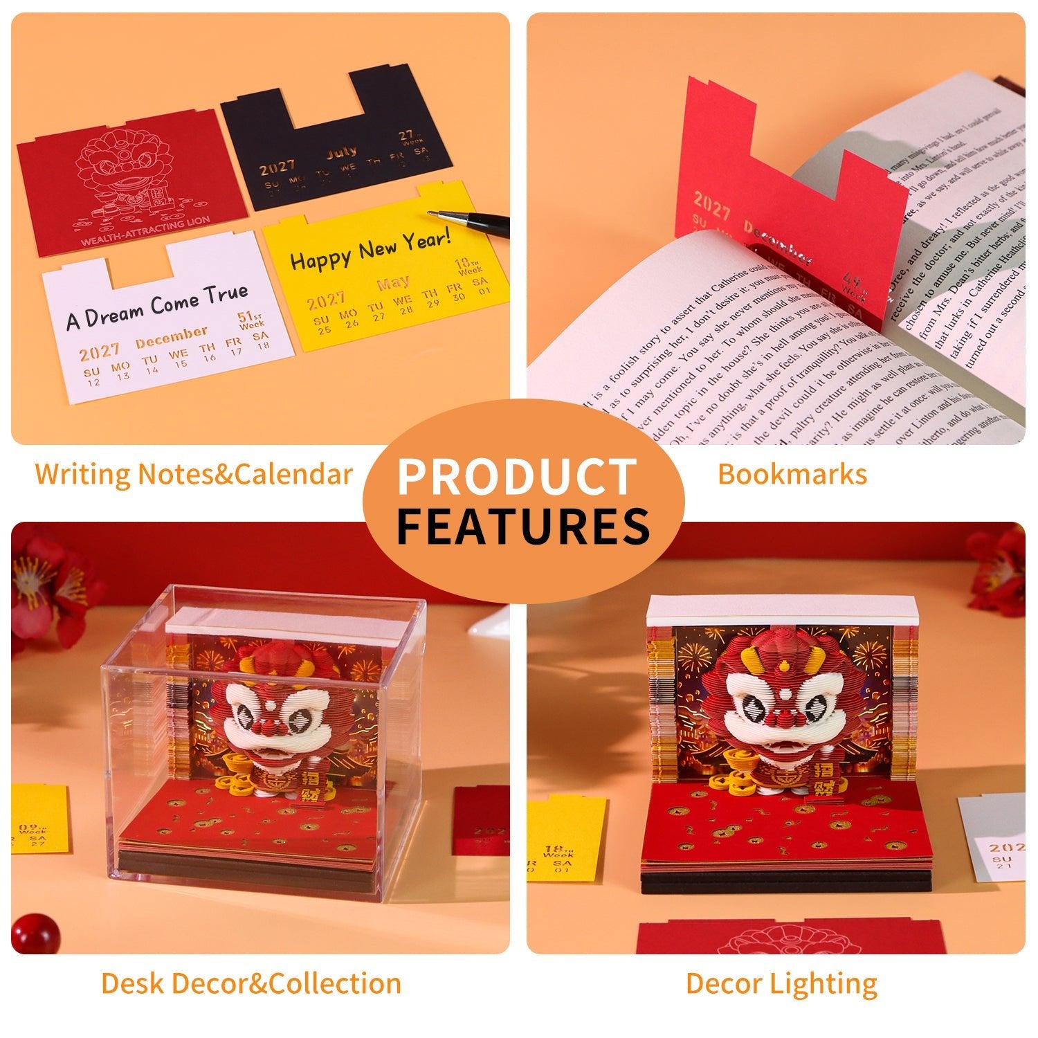 3D Calendar - Wealth Attracting Lion - 3D Calendar