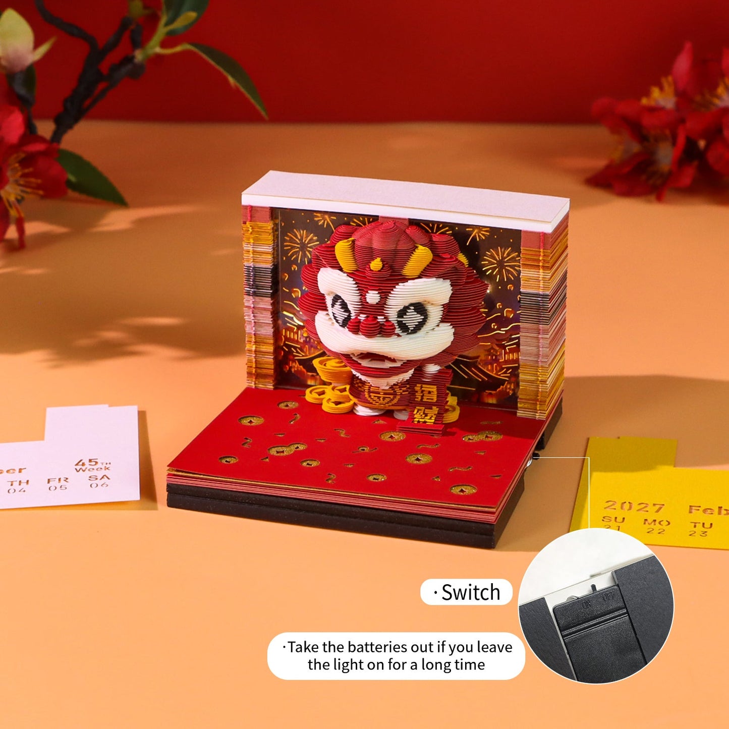 3D Calendar - Wealth Attracting Lion - 3D Calendar