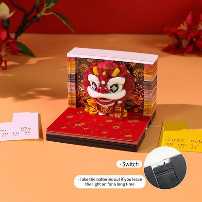 3D Calendar - Wealth Attracting Lion - 3D Calendar