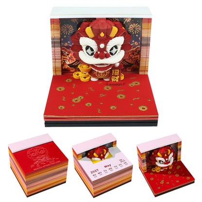 3D Calendar - Wealth Attracting Lion - 3D Calendar