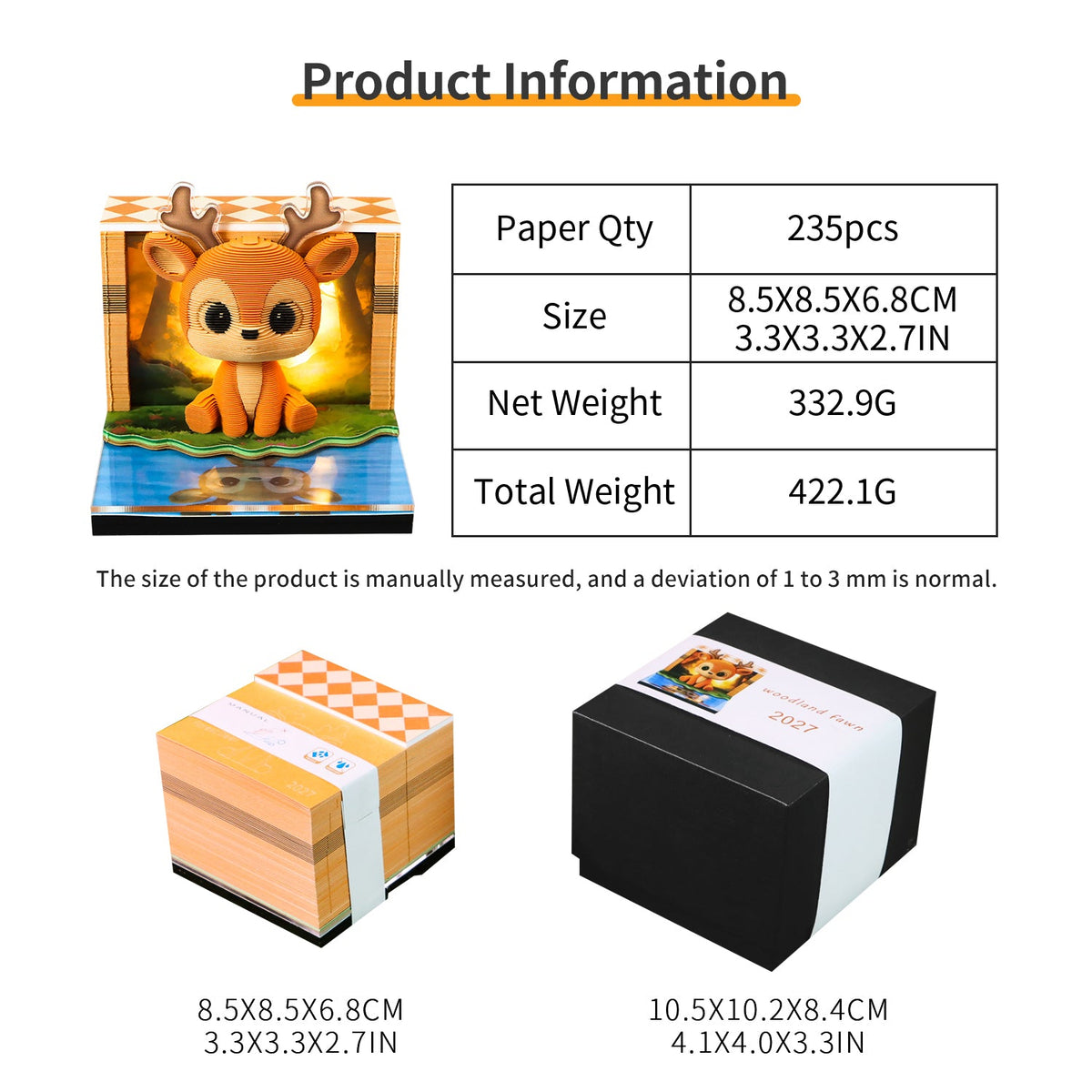 3D Calendar - Woodland Fawn - 3D Calendar