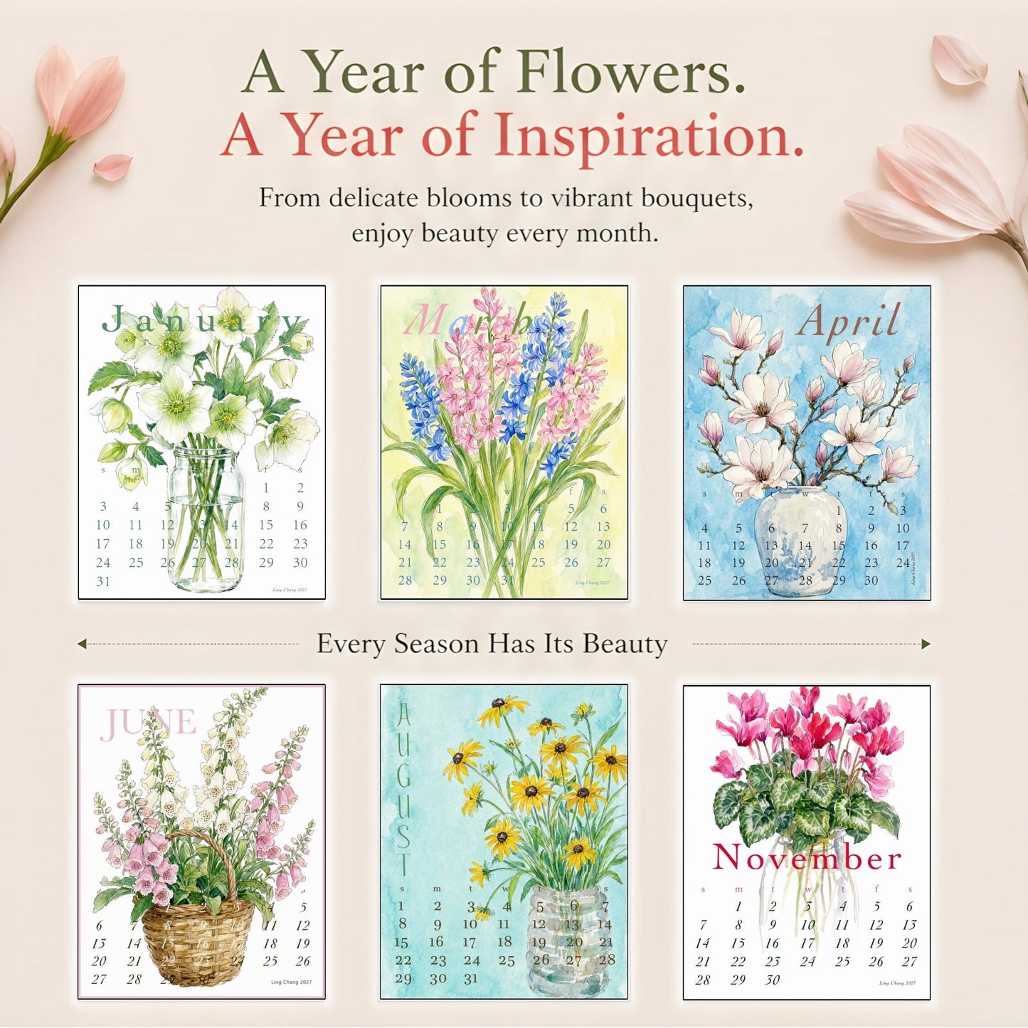 Ling Chang Calendar 2027 - 3D Calendar