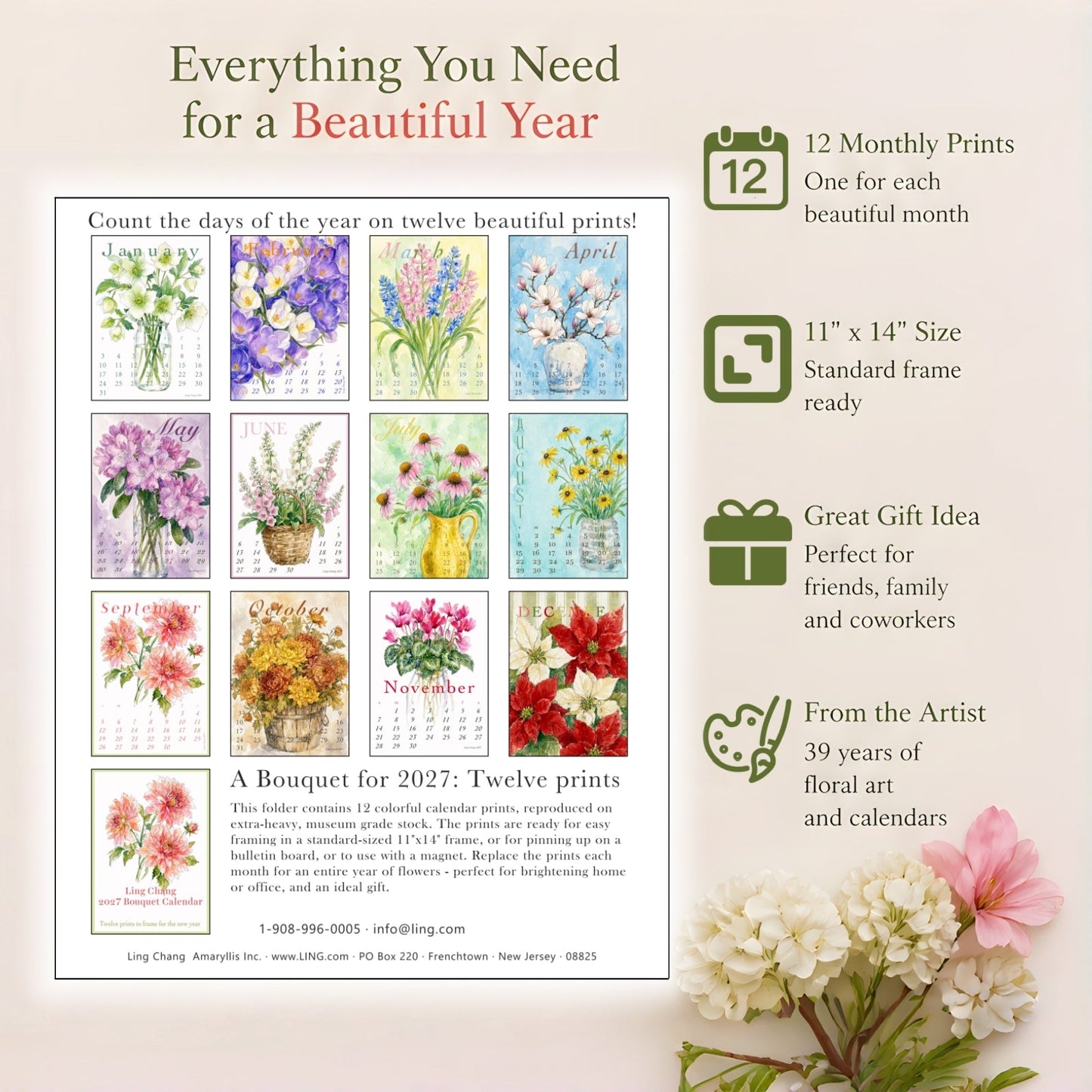 Ling Chang Calendar 2027 - 3D Calendar